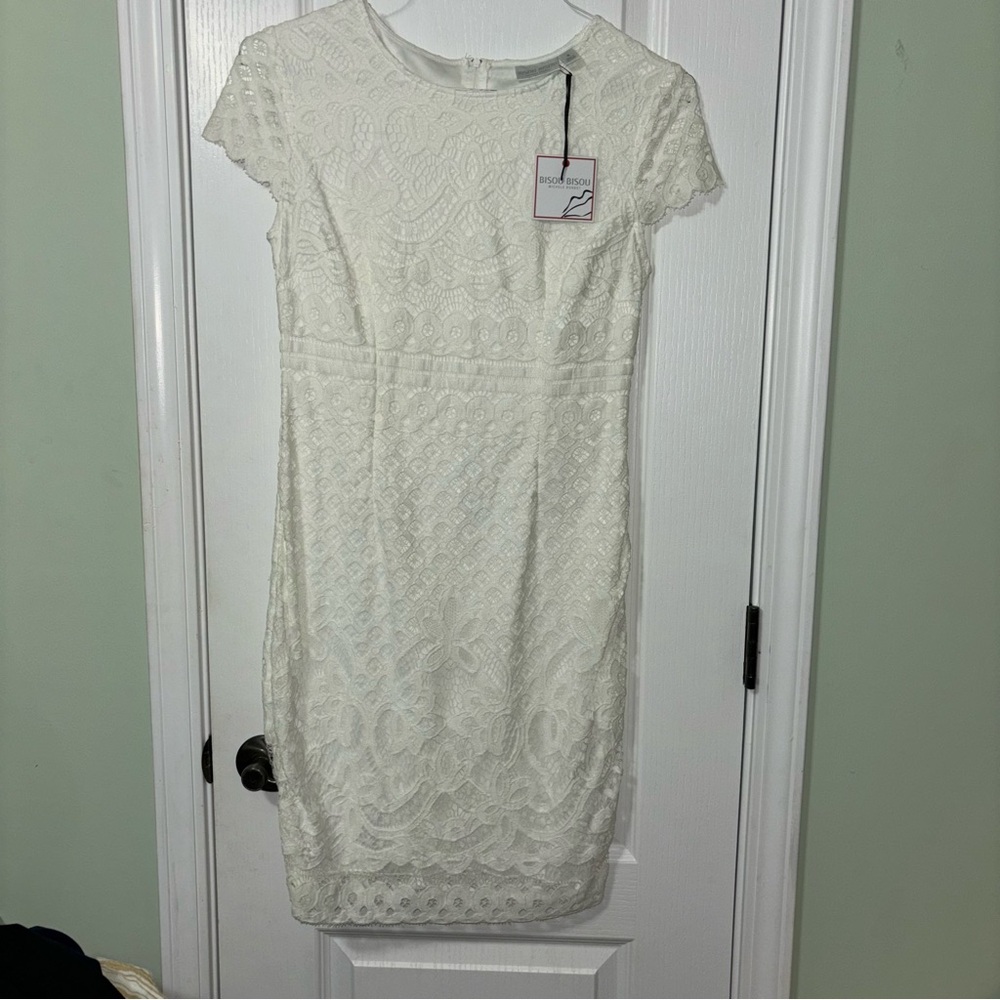 Bisou Bisou White Lace Dresss